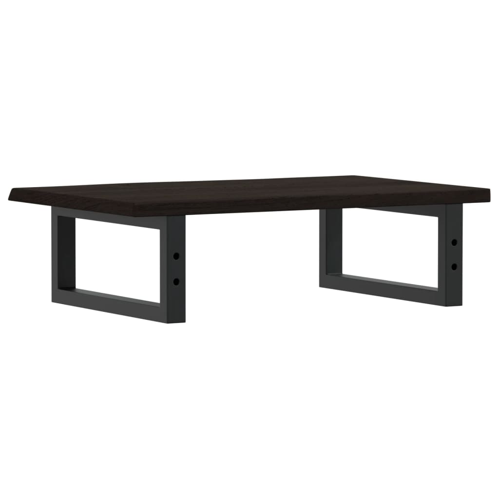 Basin Shelf Wall Mounted Steel and Solid Wood Oak