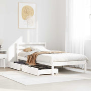 Bed Frame without Mattress White 90x200 cm Solid Wood Pine