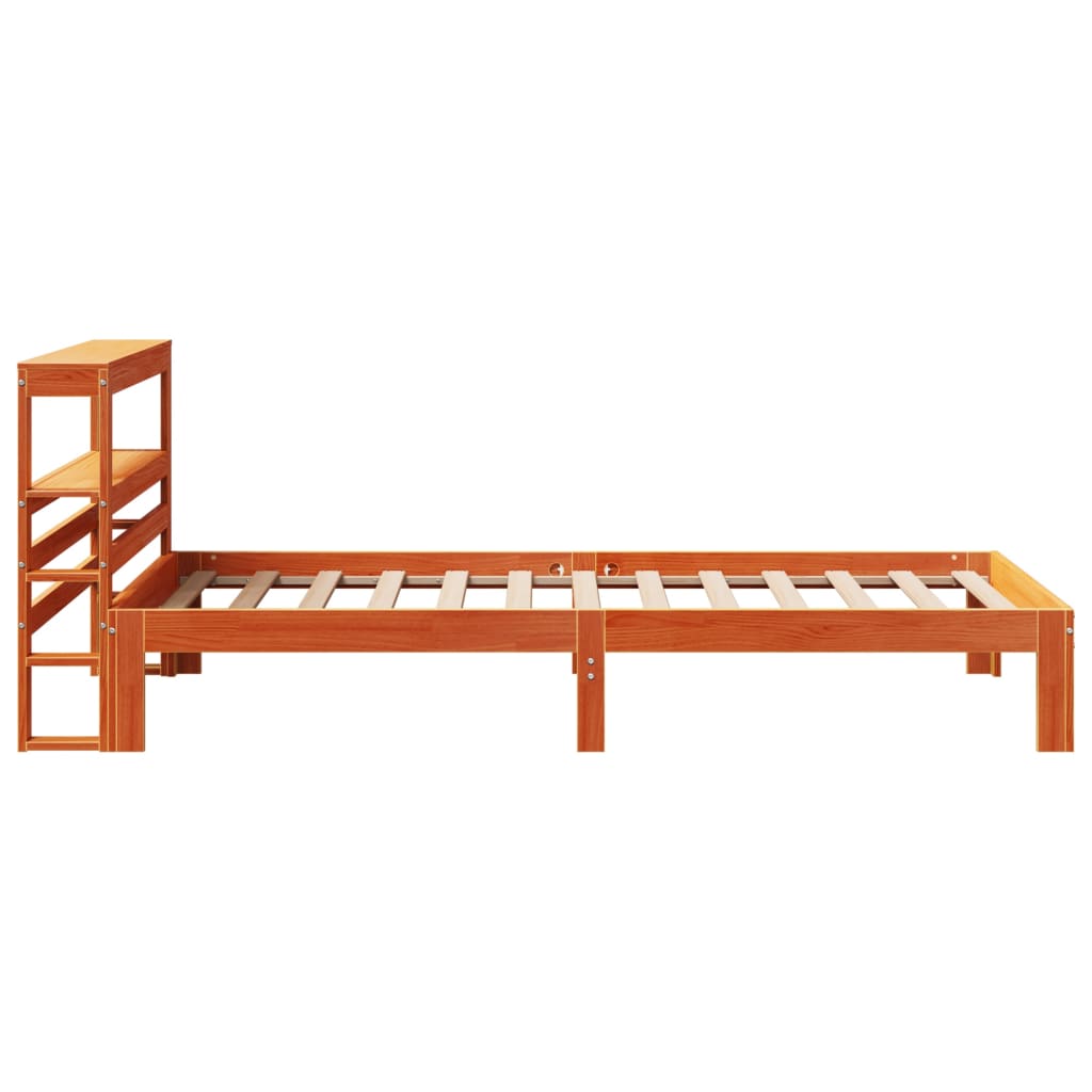 Bed Frame without Mattress Wax Brown 90x200 cm Solid Wood Pine