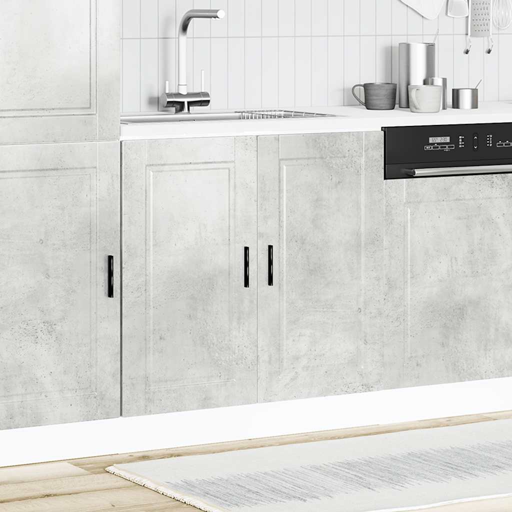Sink Base Cabinet "Porto" Concrete Grey 80x46x81.5 cm Engineered Wood
