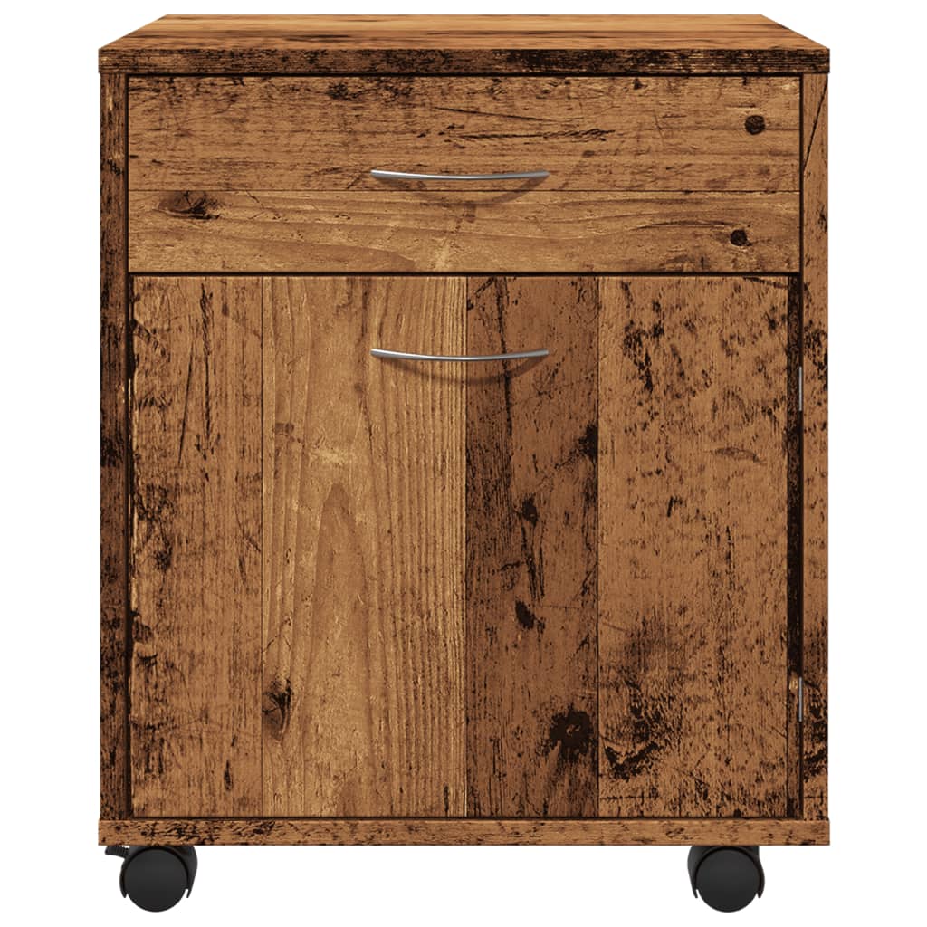 Rolling Cabinet Old Wood 45x38x54 cm Engineered Wood