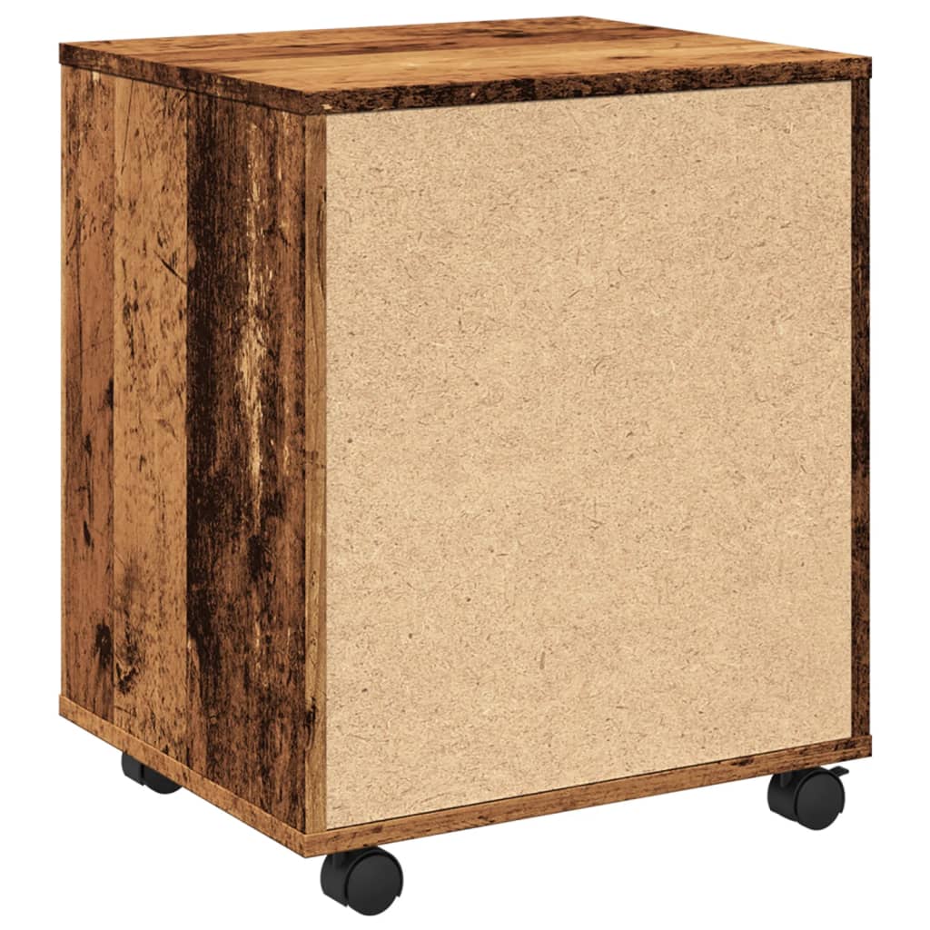 Rolling Cabinet Old Wood 45x38x54 cm Engineered Wood