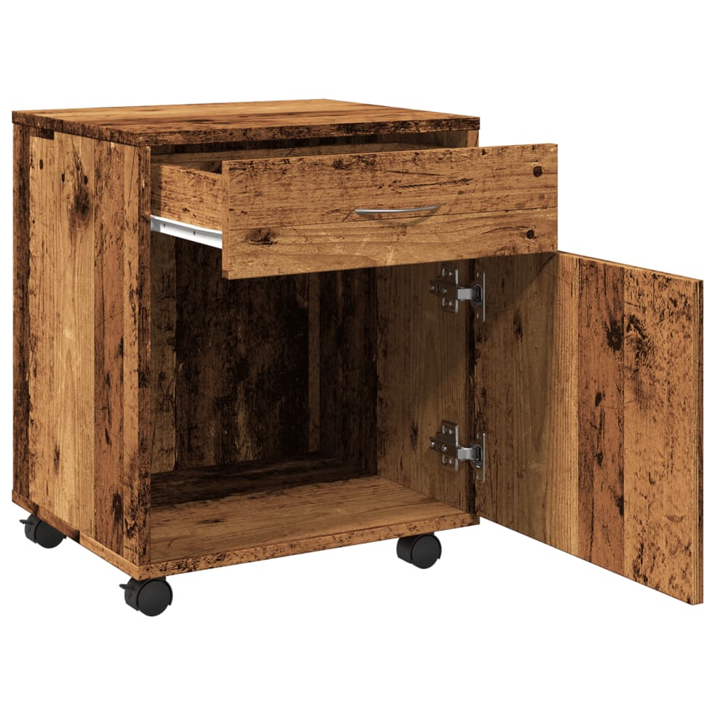 Rolling Cabinet Old Wood 45x38x54 cm Engineered Wood