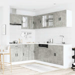 11 Piece Kitchen Cabinet Set Porto Concrete Grey Engineered Wood