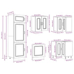 14 Piece Kitchen Cabinet Set Kalmar White Engineered Wood