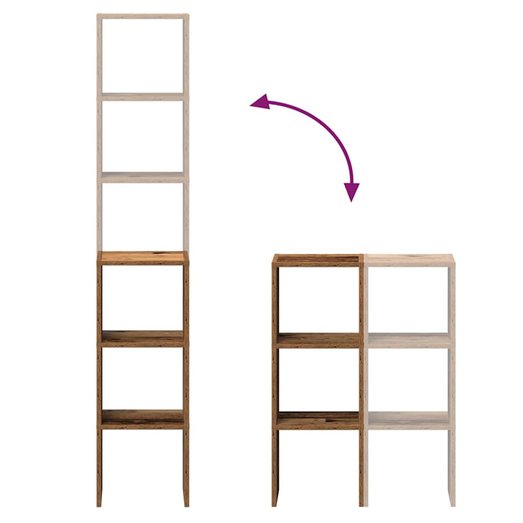 Bookcases 2 pcs Stackable Old Wood 30x30x80 cm Engineered Wood