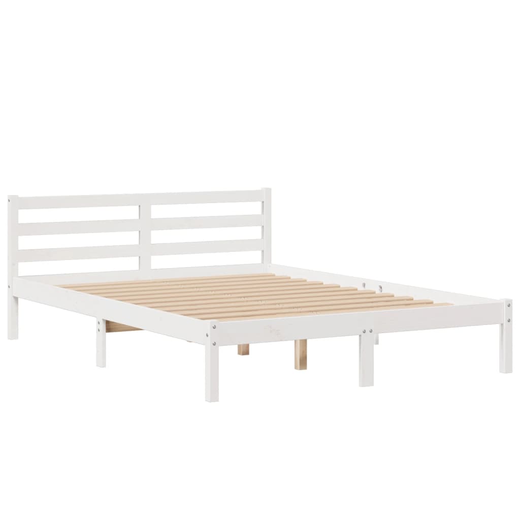 Bookcase Bed without Mattress White 160x200 cm Solid Wood Pine