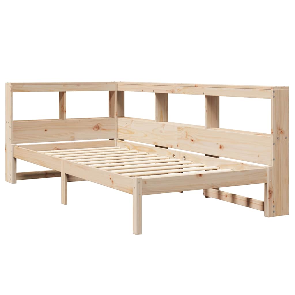 Bookcase Bed without Mattress 90x190 cm Solid Wood Pine