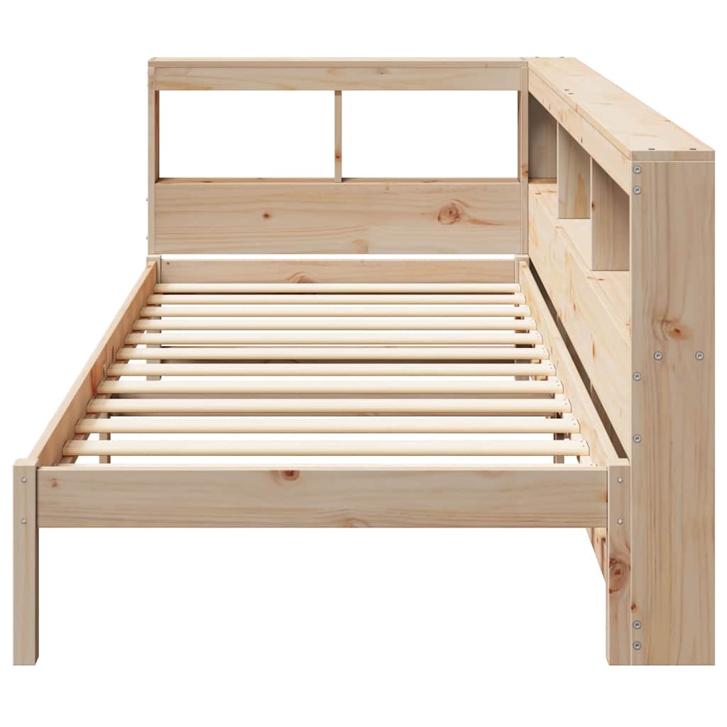 Bookcase Bed without Mattress 90x190 cm Solid Wood Pine