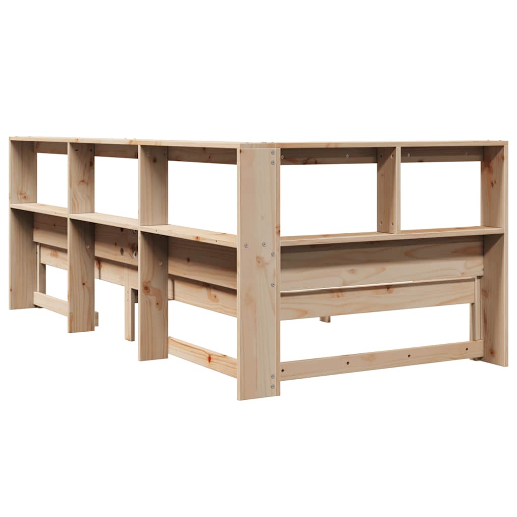 Bookcase Bed without Mattress 90x190 cm Solid Wood Pine