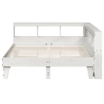 Bookcase Bed without Mattress White 160x200cm Solid Wood Pine
