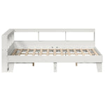 Bookcase Bed without Mattress White 160x200cm Solid Wood Pine