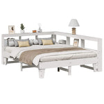 Bookcase Bed without Mattress White 160x200cm Solid Wood Pine