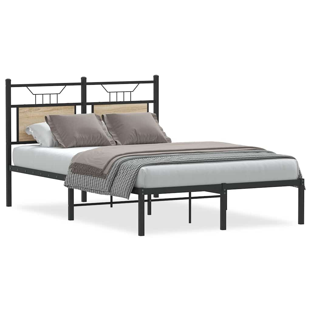 Bed Frame without Mattress Sonoma Oak 120x190 cm Small Double Engineered Wood