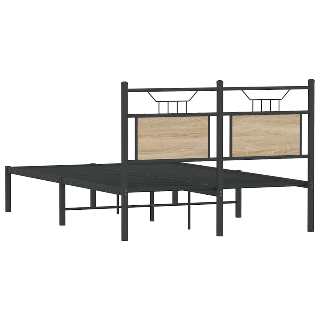 Bed Frame without Mattress Sonoma Oak 120x190 cm Small Double Engineered Wood