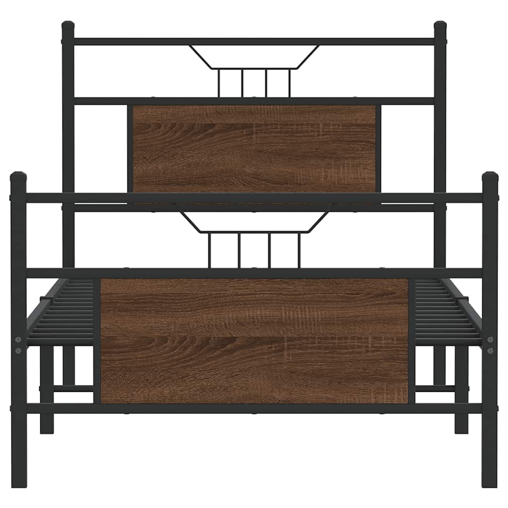 Bed Frame without Mattress Brown Oak 80x200 cm Engineered Wood