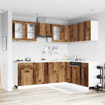 11 Piece Kitchen Cabinet Set Lyon Old Wood Engineered Wood