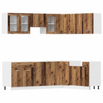 11 Piece Kitchen Cabinet Set Old Wood Engineered Wood