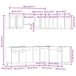 11 Piece Kitchen Cabinet Set Old Wood Engineered Wood