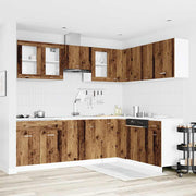 11 Piece Kitchen Cabinet Set Old Wood Engineered Wood