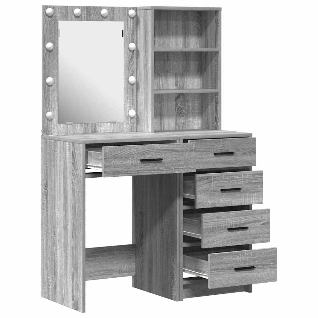 Dressing Table 2 pcs Grey 50 x 41 x 135 cm Engineered wood