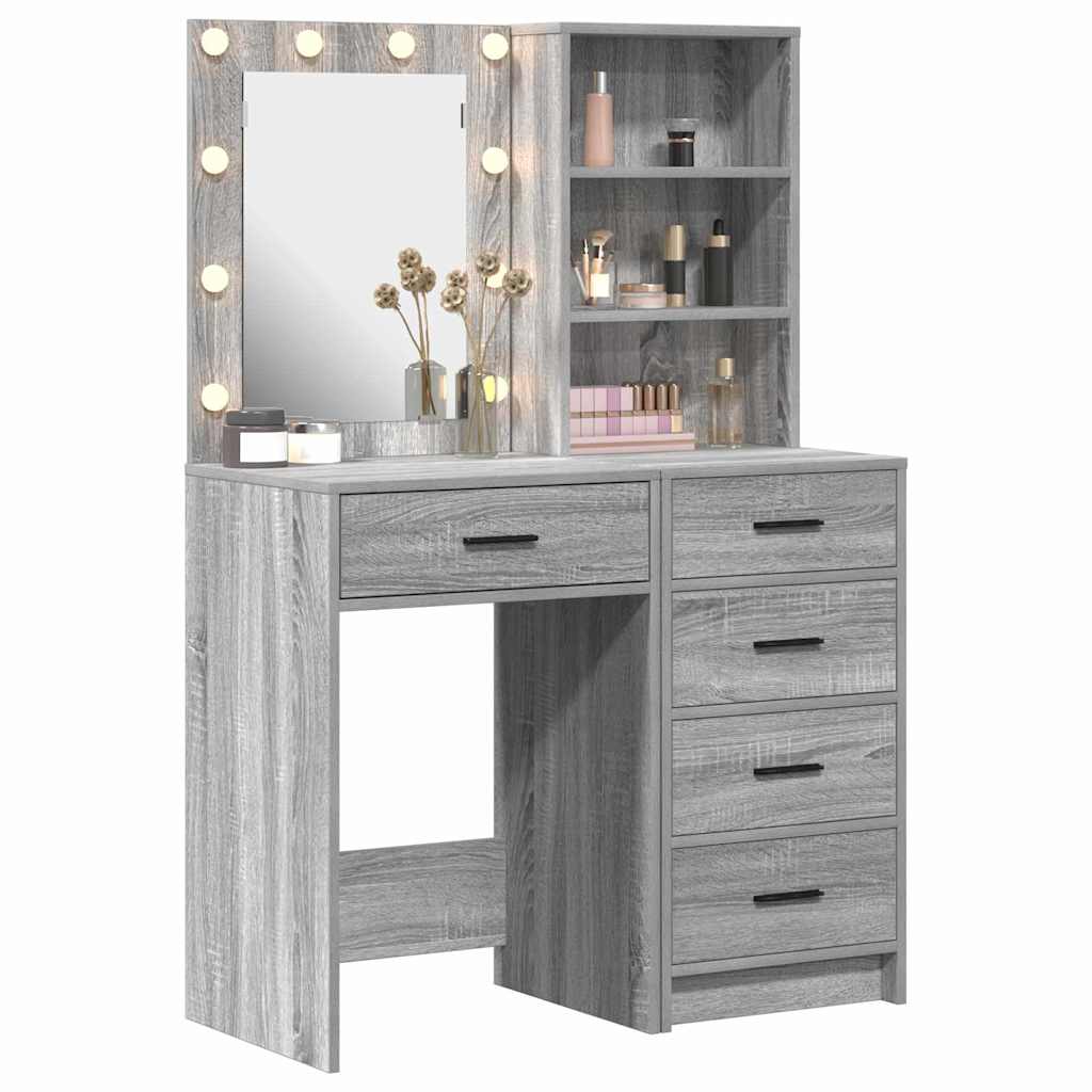 Dressing Table 2 pcs Grey 50 x 41 x 135 cm Engineered wood