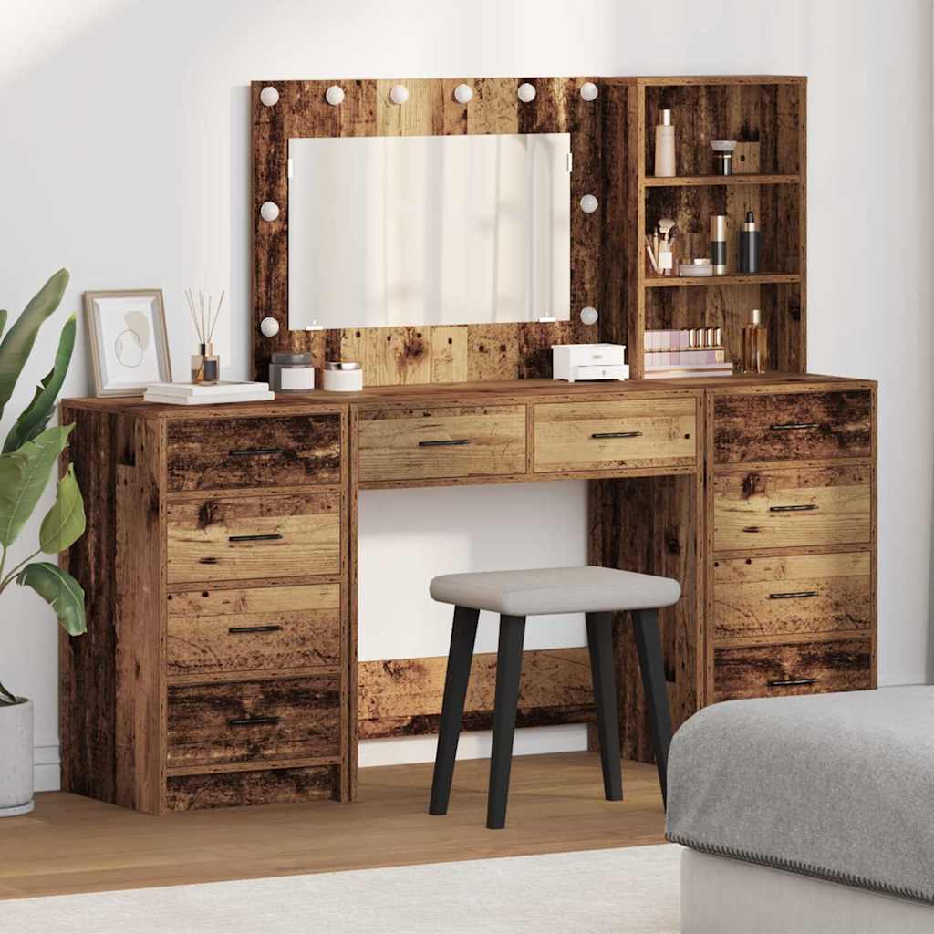 Dressing Table 3 pcs Brown 40 x 41 x 135 cm Engineered wood