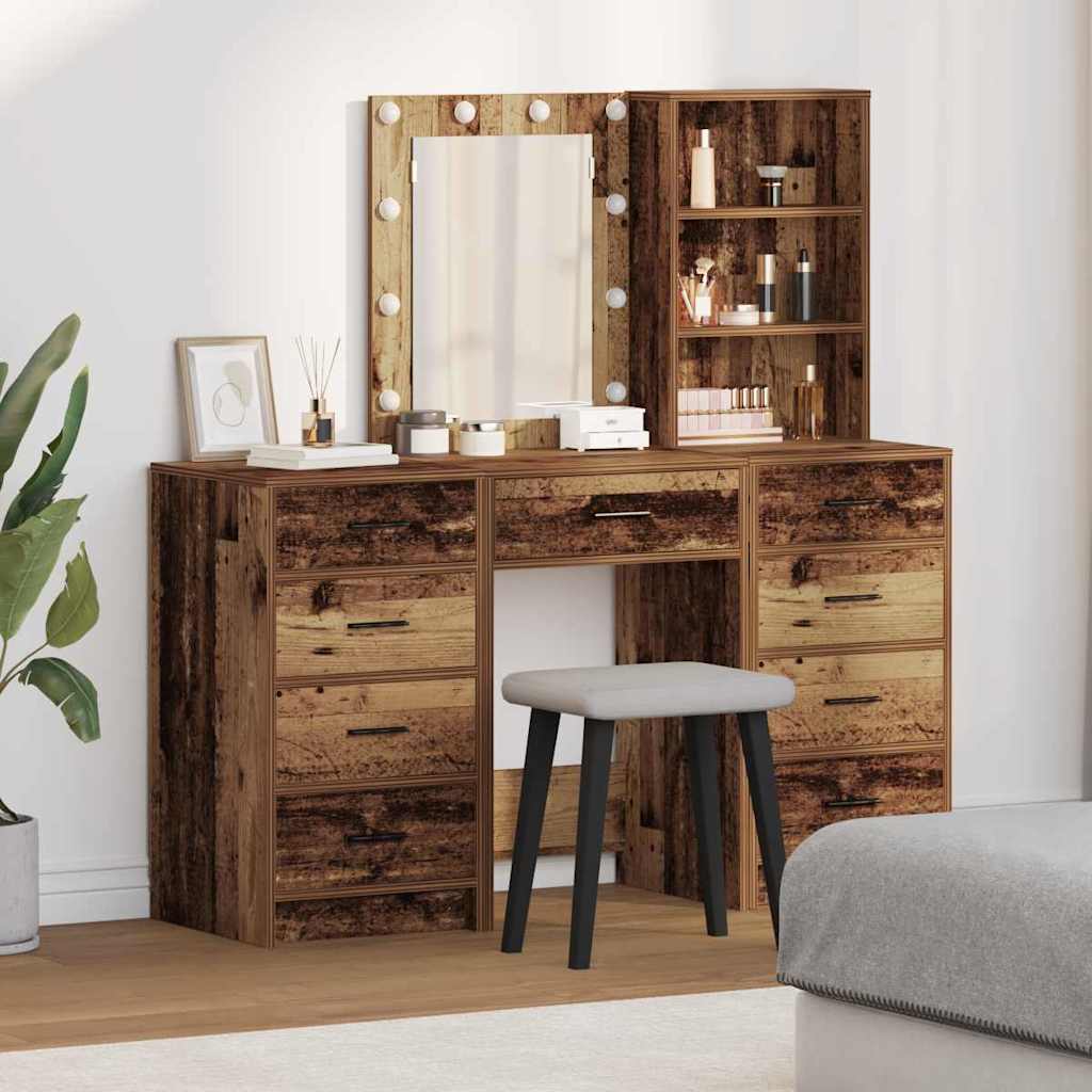 Dressing Table 3 pcs Brown 40 x 41 x 135 cm Engineered wood