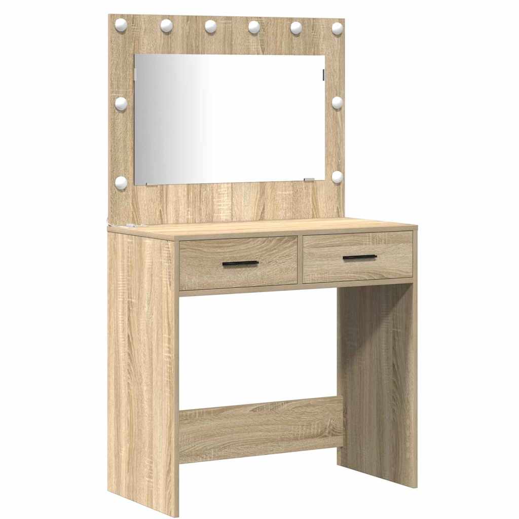 Dressing Table 2 pcs Brown 78.5 x 41 x 135 cm Engineered wood