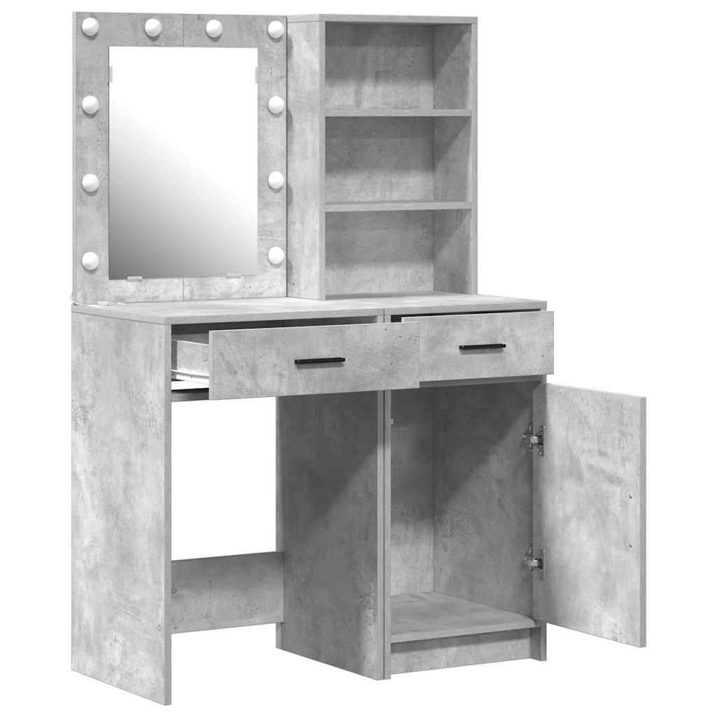 Dressing Table Set 2 pcs Concrete Grey 50 x 41 x 135 cm