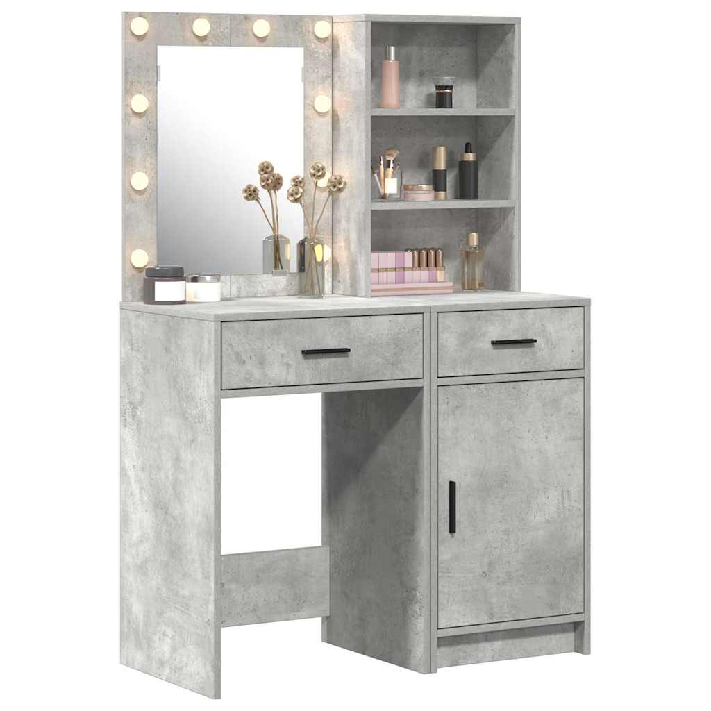 Dressing Table Set 2 pcs Concrete Grey 50 x 41 x 135 cm
