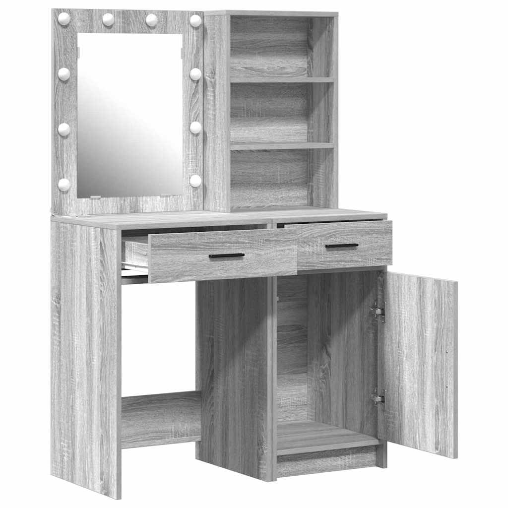 Dressing Table Set with Door 2 pcs Grey sonoma 50 x 41 x 135 cm