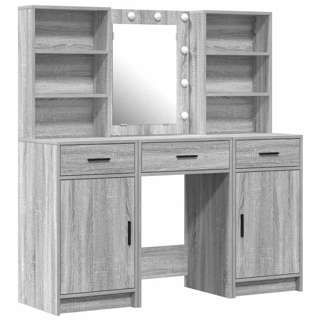 Dressing Table Set with Door 3 pcs Grey sonoma 50 x 41 x 135 cm