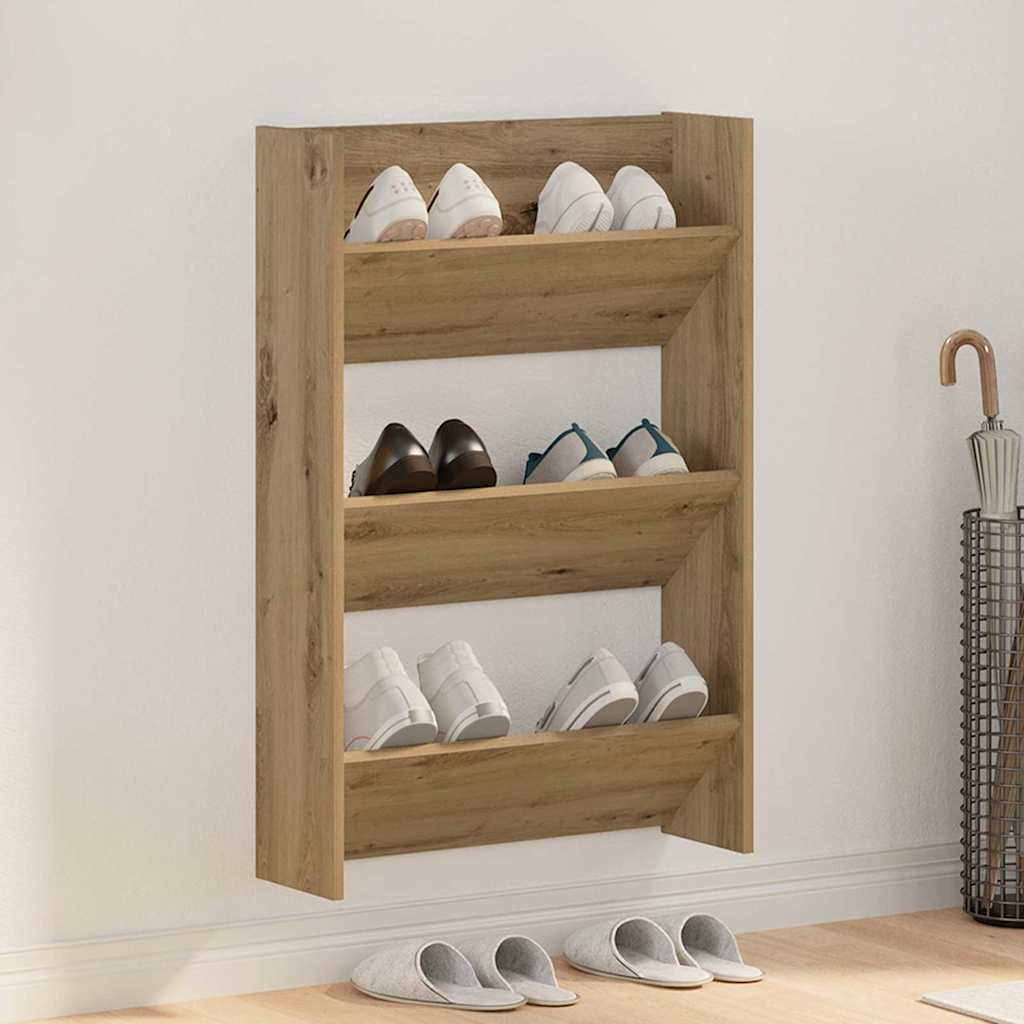 Wall Shoe Cabinet with Shelf Other Artisan oak Engineered wood