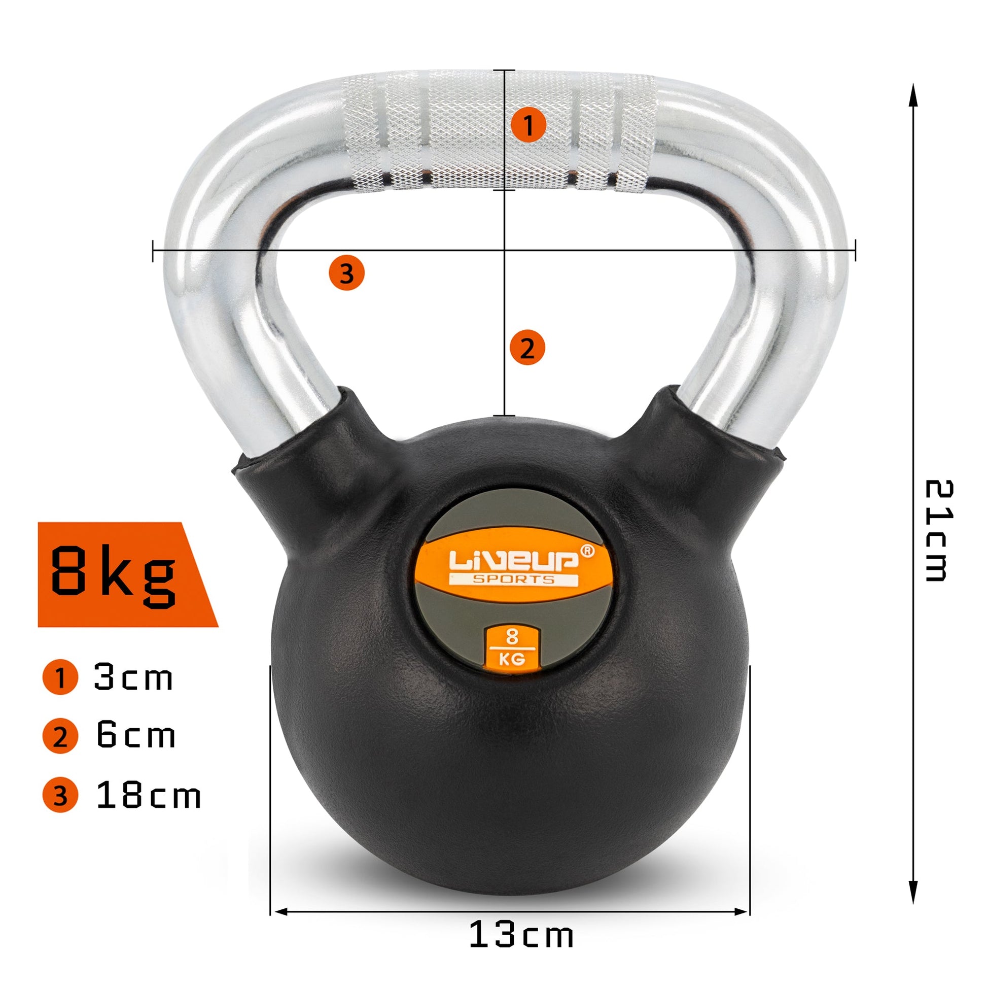 8KG Rubber Kettle Dumbbell Clearance