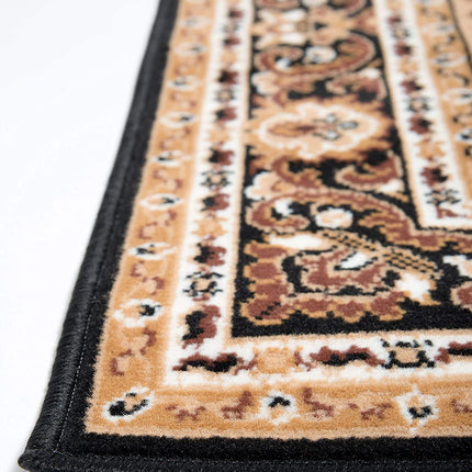 Black Traditional Medallion Design Rug  - Texas