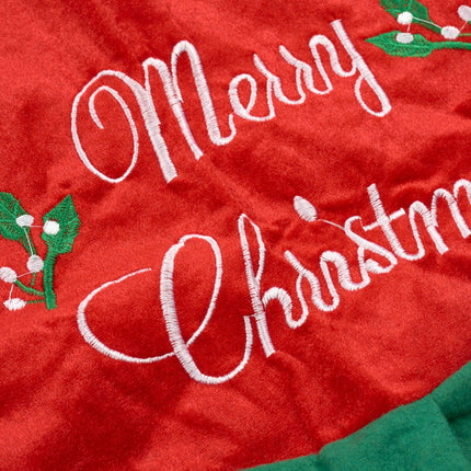 Merry Christmas 80cm Tree Skirt Green & Red-5056150210740-Bargainia.com