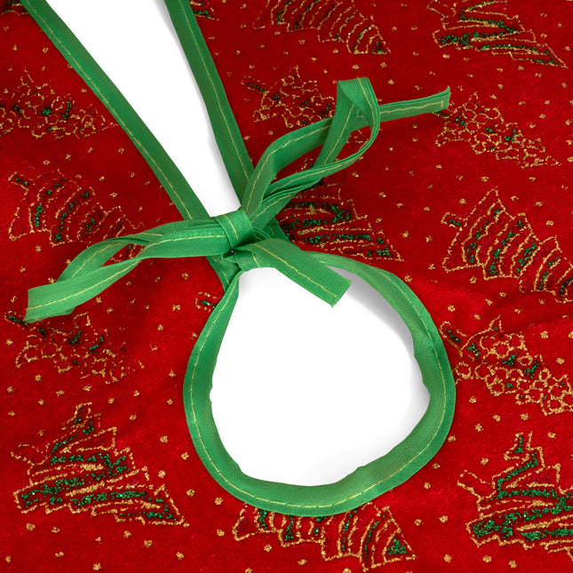 Glitter Tree Skirt Red/Green For Christmas Tree - 80cm