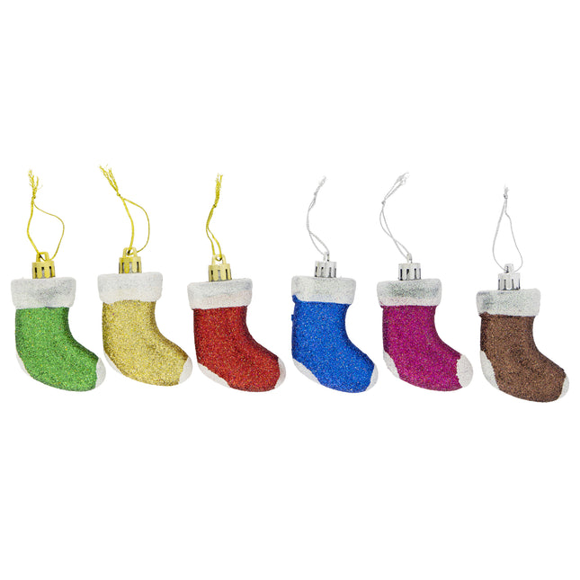 7CM x 6 Multi Colour Stocking Tree Decoration