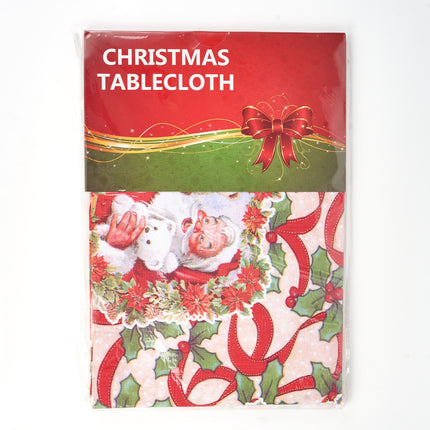 Checked Christmas Table Cloth -  Santa