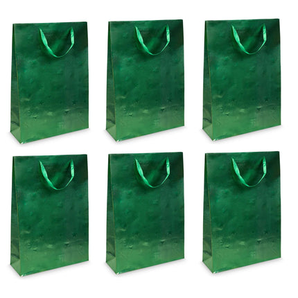 Christmas Gift Bag Holographic XL Green 42cm