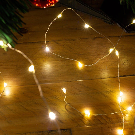 Battery Operated 2M LED Decorative Fairy String Lights (40) - Warm White-5056150229391-Bargainia.com