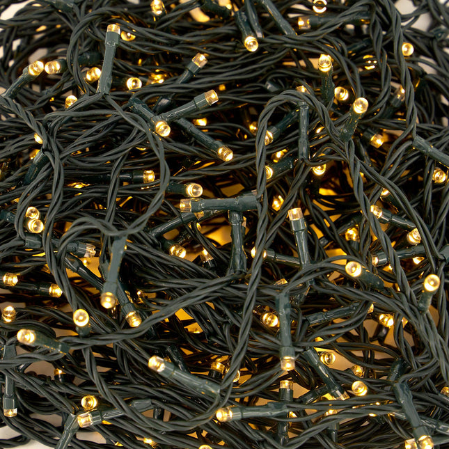 Indoor/Outdoor 8 Function LED Waterproof Fairy Lights with Green Cable (400) - Warm White-8800225809899-Bargainia.com