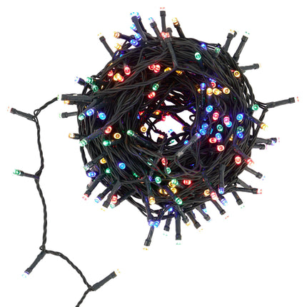 Indoor/Outdoor 8 Function LED Waterproof Fairy Lights with Green Cable (400) - Multicoloured-8800225810079-Bargainia.com