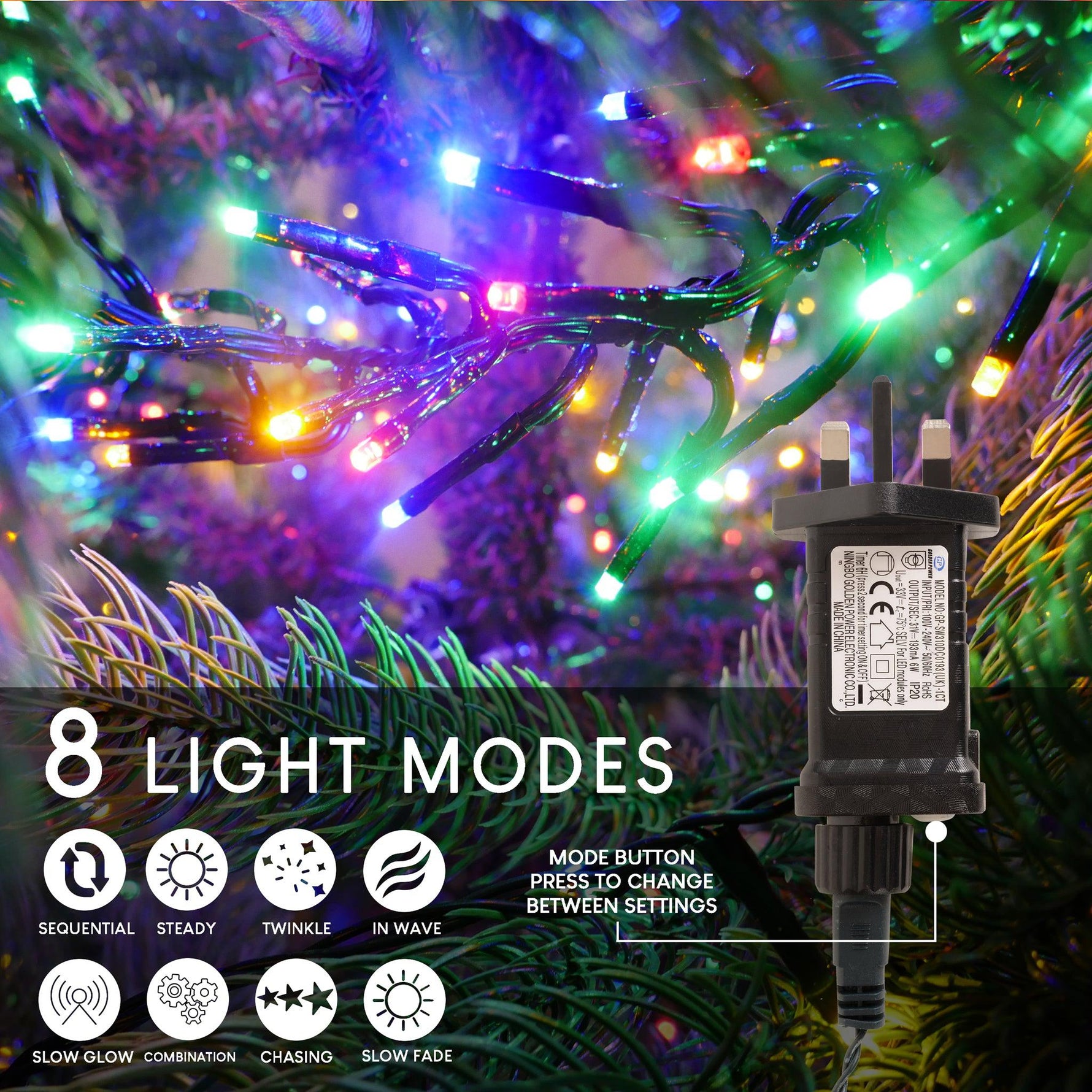 960 LED Cluster Lights - Multi Colour - 12M - Bargainia.com - 