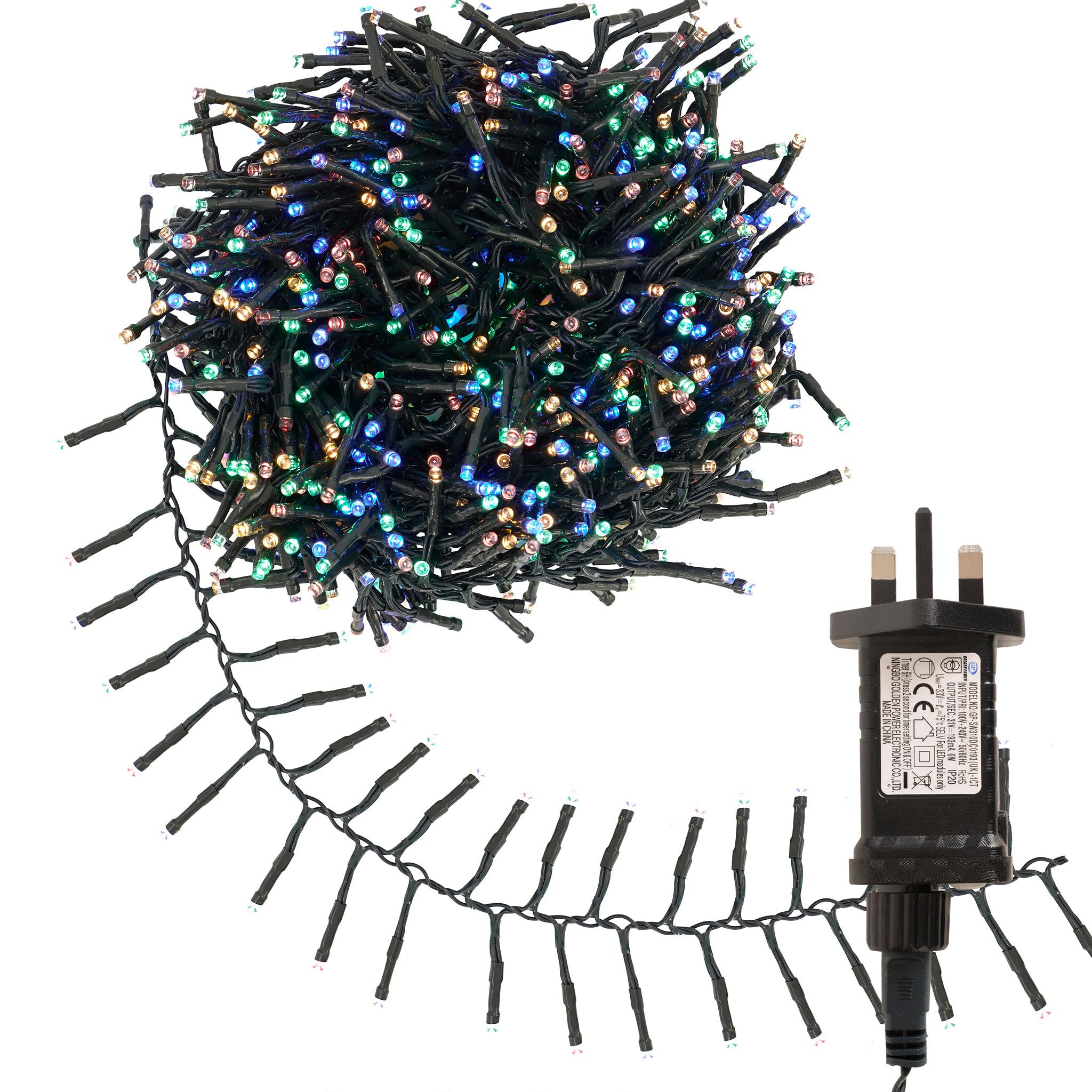 960 LED Cluster Lights - Multi Colour - 12M Lighting Clearance