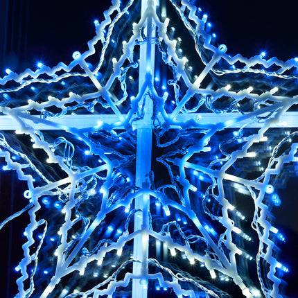 Festive Star LED Window Light – Blue & White Christmas Decoration