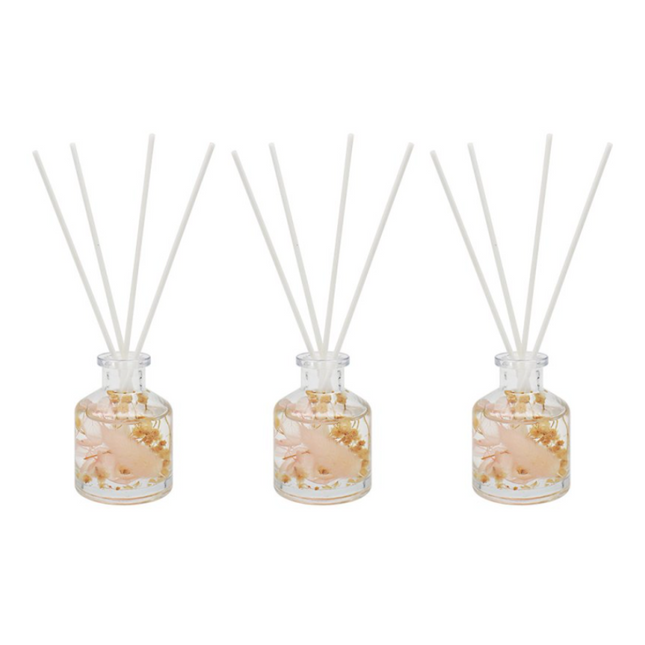 Boutique Peony & Blush Suede Floral Reed Diffuser Set of 3 Gift Set-5010792499536-Bargainia.com