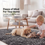 Enjoy Grey Mottled Shaggy Rug, 4cm Thick Pile, Non-Shedding Polypropylene, Hessian Backed, Underfloor Heating Safe