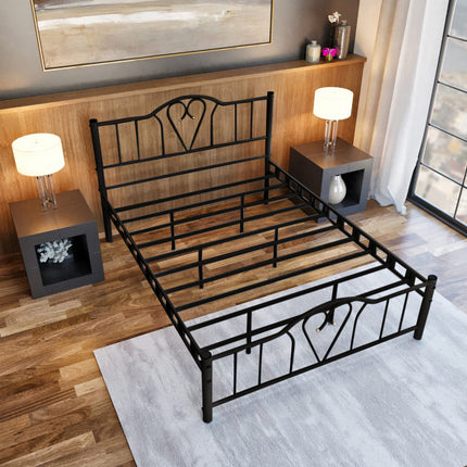 Orkide Metal 4'6FT Double Bed Frame - Black